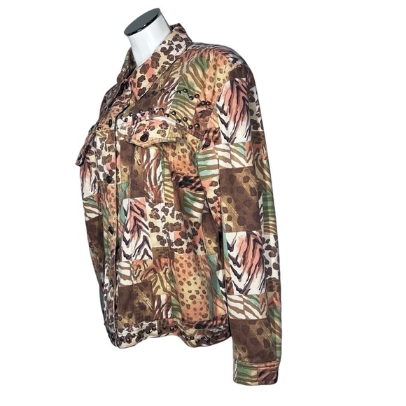 MULTIPLES Animal Print Button-Up Lined Jacket Women's Size XL - Picture 3 of 16